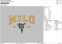 Milo Dog Embroidery File 6 sizes