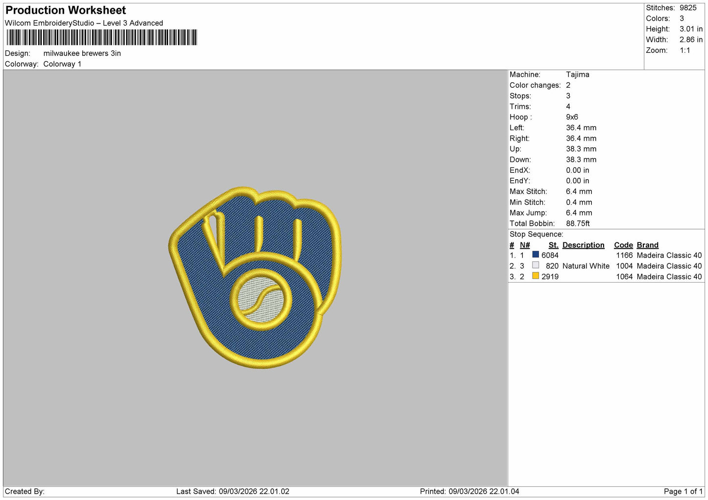 milwaukee Brewers Logo Embroidery File 6 sizes
