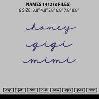 Names 1412 Embroidery File 6 sizes