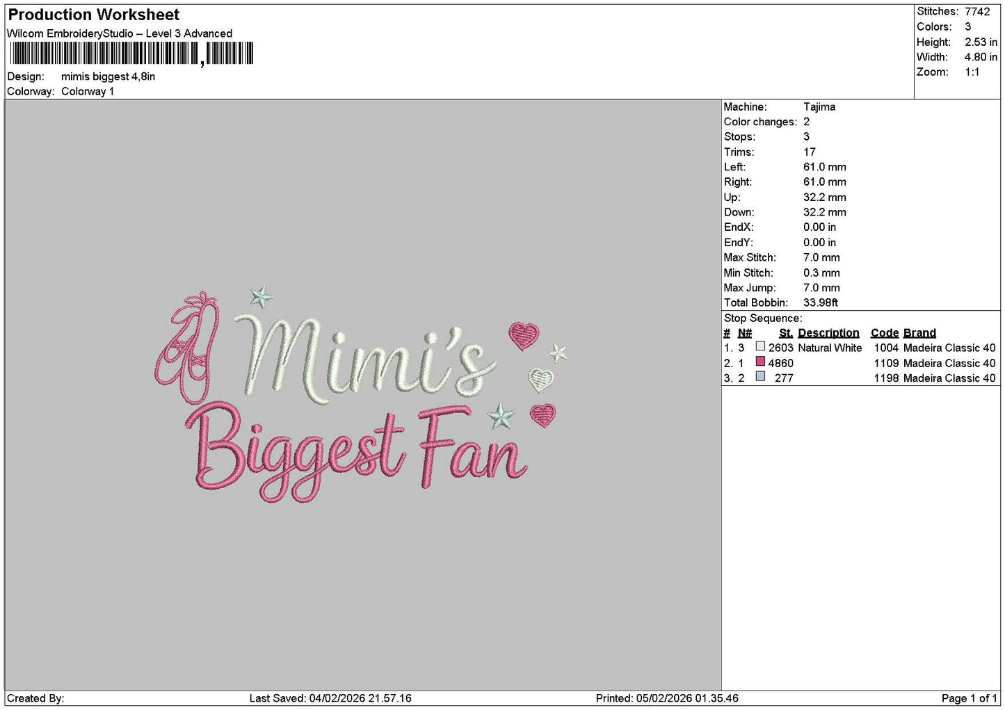 Biggesttext Embroidery File 6 sizes