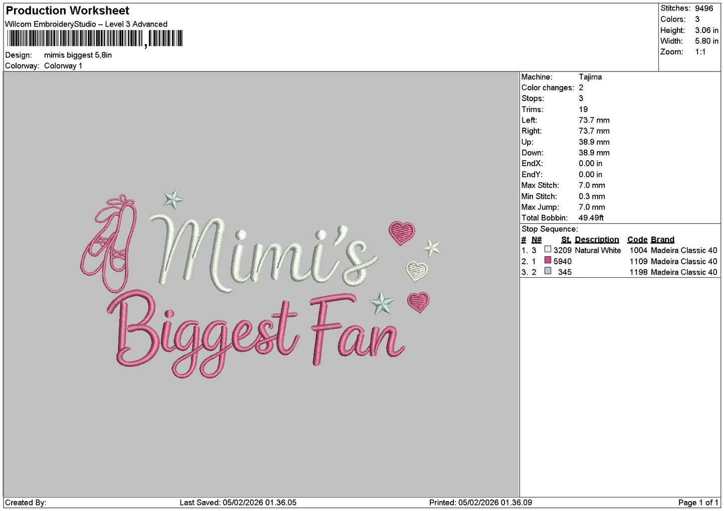 Biggesttext Embroidery File 6 sizes