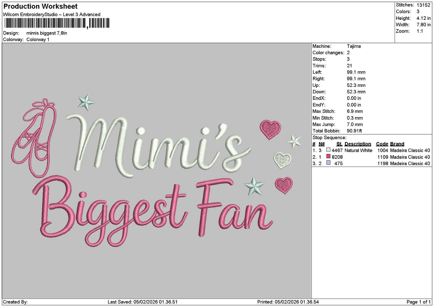 Biggesttext Embroidery File 6 sizes