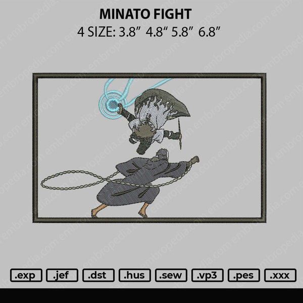 Minato Fight Embroidery File 4 size