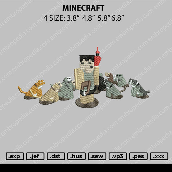 Minecraft Embroidery File 4 size