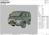 Minibus Embroidery File 4 size