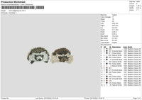 Mini Hedgehog Embroidery File 6 sizes