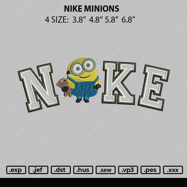 Nike Minions Embroidery File 4 size