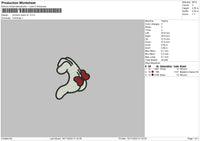 Minnies Hand V2 Embroidery File 6 sizes