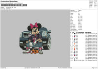 Minnie Car Embroidery File 6 sizes