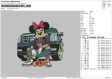 Minnie Car Embroidery File 6 sizes