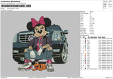 Minnie Car Embroidery File 6 sizes