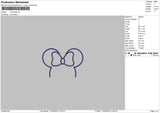 Minnie Ear Embroidery File 6 sizes