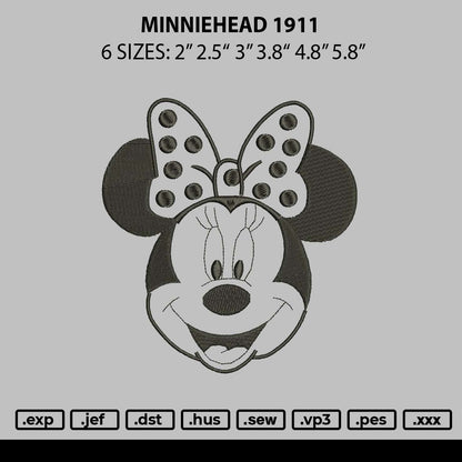Minniehead 1911 Embroidery File 6 sizes
