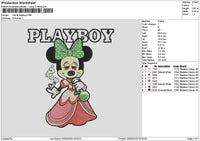 Minnie Playboy Embroidery File 6 sizes