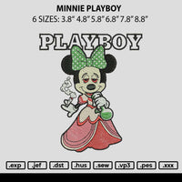 Minnie Playboy Embroidery File 6 sizes