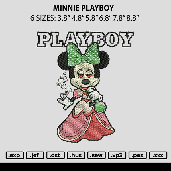 Minnie Playboy Embroidery File 6 sizes