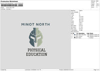 Minot Text Embroidery File 6 sizes