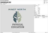 Minot Text Embroidery File 6 sizes