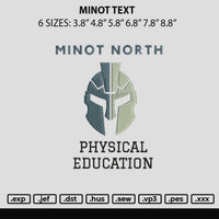 Minot Text Embroidery File 6 sizes