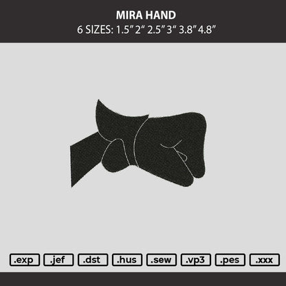 Mira Hand Embroidery Machine Design File 6 sizes