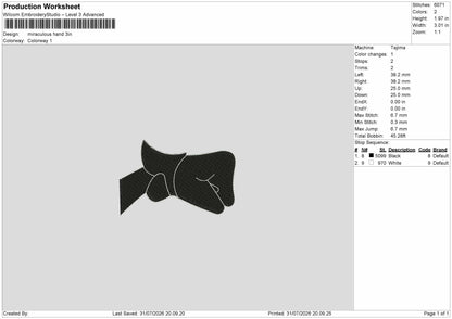 Mira Hand Embroidery Machine Design File 6 sizes
