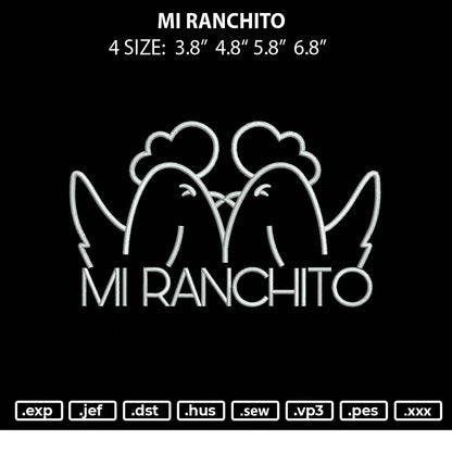 Mi Ranchito Embroidery File 4 size