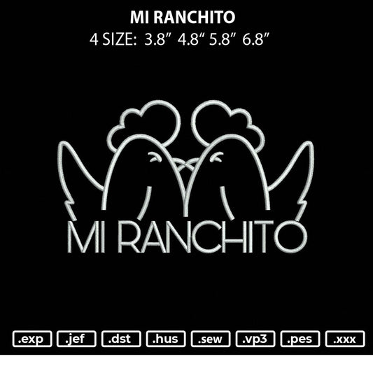 Mi Ranchito Embroidery File 4 size