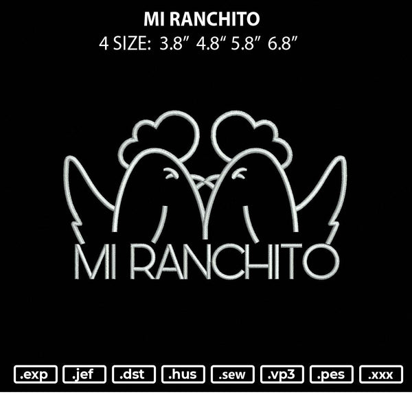 Mi Ranchito Embroidery File 4 size
