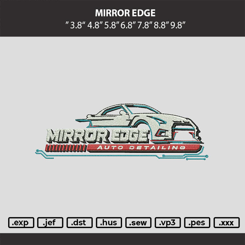 Mirrortext 0106 Embroidery Machine Design File 6 sizes