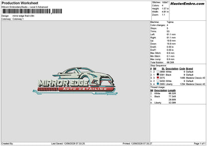 Mirrortext 0106 Embroidery Machine Design File 6 sizes