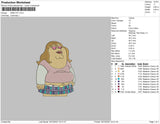 Miss Fat Embroidery File 4 size