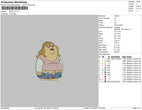 Miss Fat Embroidery File 4 size
