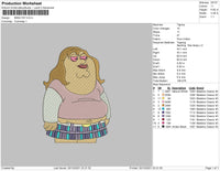Miss Fat Embroidery File 4 size