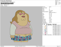 Miss Fat Embroidery File 4 size