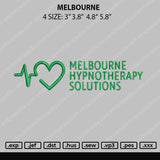 Melbourne Embroidery File 4 size
