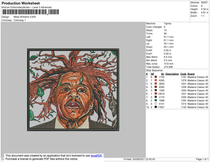 Miles Williams Embroidery File 4 size