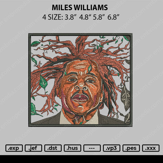 Miles Williams Embroidery File 4 size