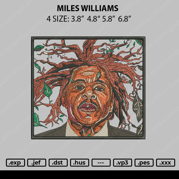 Miles Williams Embroidery File 4 size
