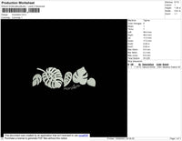 Monstera Embroidery File 4 size