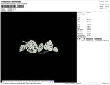 Monstera Embroidery File 4 size