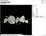 Monstera Embroidery File 4 size