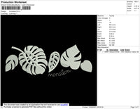Monstera Embroidery File 4 size