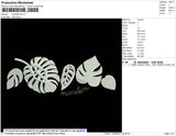 Monstera Embroidery File 4 size