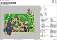 Moba Character Embroidery File 4 size