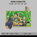 Moba Character Embroidery File 4 size