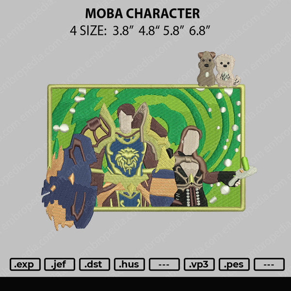Moba Character Embroidery File 4 size