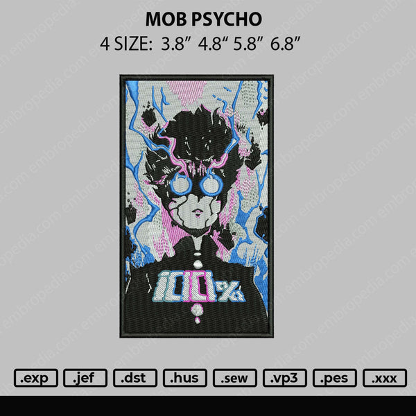 MOB Psycho Embroidery File 4 size