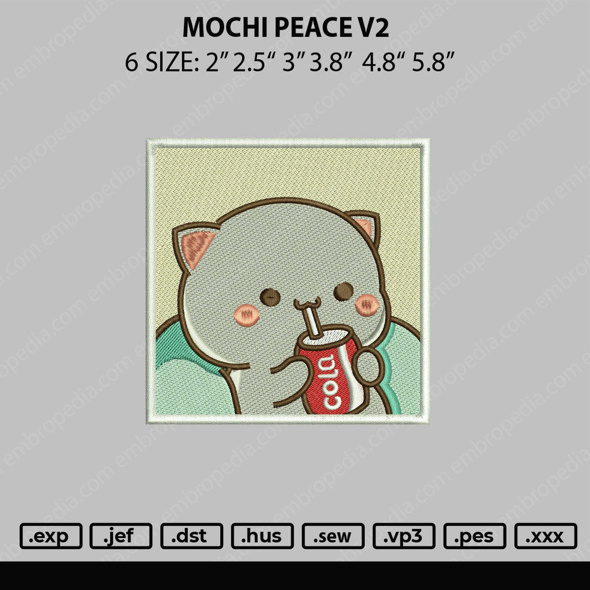 Mochi Peace 01 Embroidery File 5 sizes