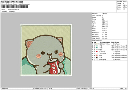 Mochi Peace 01 Embroidery File 5 sizes