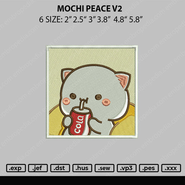Mochi Peace V2 Embroidery File 5 sizes